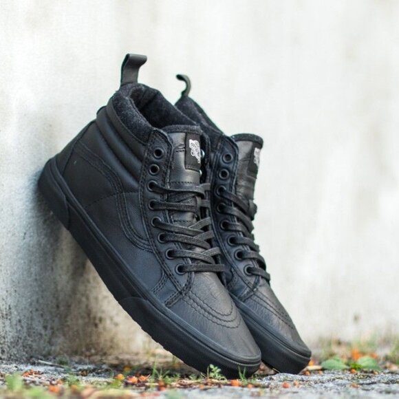 Vans Men's SK8-Hi (MTE) Black Leather - Picture 1 of 8